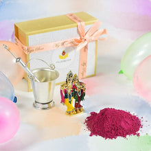 Load image into Gallery viewer, My Silver Holi Box With Radha Krishna Idol