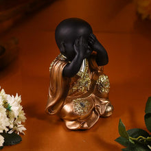 Load image into Gallery viewer, Buddhist Baby Monk In See No Evil Pose