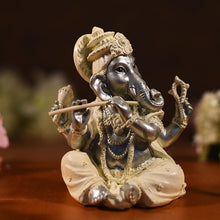 Load image into Gallery viewer, Handmade Clay Ganesha Statue with Flute