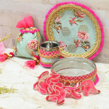 Load image into Gallery viewer, Blooming Peonies Floral Karwa Chauth Thali Set