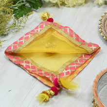 Load image into Gallery viewer, Dazzling Yellow and Pink Thali Cover