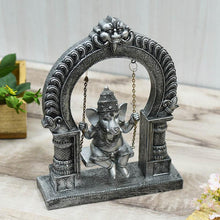 Load image into Gallery viewer, Auspicious Silvery Ganesha on Swing/Jhula