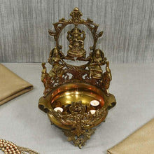 Load image into Gallery viewer, Antique Laxmi Ganesh And Saraswati Urli