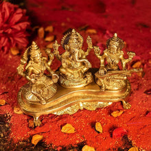 Load image into Gallery viewer, Antique Brass Laxmi Ganesh Saraswati