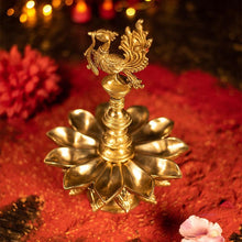 Load image into Gallery viewer, Antique Brass Peacock Diya