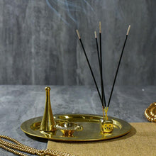 Load image into Gallery viewer, Traditional Brass Om Pooja Thali (Set Of 4)
