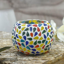 Load image into Gallery viewer, Mosaic Glass Tea-light Candle Holder with Tear Drop Pattern