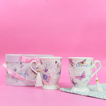Load image into Gallery viewer, Butterfly Theme Vintage Tea Cups (Set of 2)
