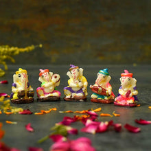 Load image into Gallery viewer, Cute Instrumental Ganesha Showpiece Set of 5