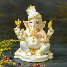Load image into Gallery viewer, Beautiful Marble Dust Ganesh Idol/Murti