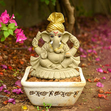 Load image into Gallery viewer, 10INCH Pagdi Eco-Friendly Ganpati⎮Plant-A-Ganesha