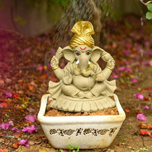 Load image into Gallery viewer, 10INCH Pagdi Eco-Friendly Ganpati⎮Plant-A-Ganesha