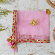 Load image into Gallery viewer, Bedazzled Baby Pink Thali Cover