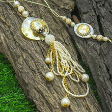 Load image into Gallery viewer, Golden & White Pearl Silver Coin Bhaiya Bhabi Rakhi (Set Of 2)