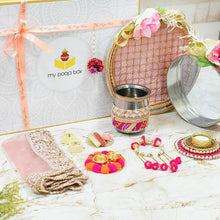 Load image into Gallery viewer, Rosy Pink Floral Karwa Chauth Gift Box