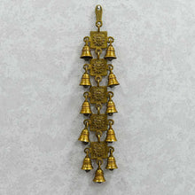 Load image into Gallery viewer, Antique Brass 11 Bells With Surya Figurine