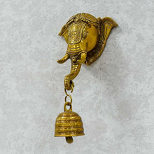 Load image into Gallery viewer, Antique Brass Wall Hanging Ganesha With Bell