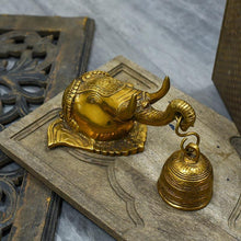 Load image into Gallery viewer, Antique Brass Wall Hanging Ganesha With Bell