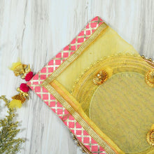 Load image into Gallery viewer, Dazzling Yellow and Pink Thali Cover