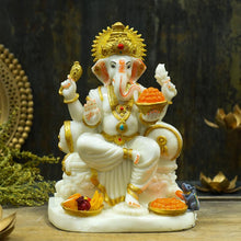 Load image into Gallery viewer, Glossy Lord Ganesha With Fruits and Sweets