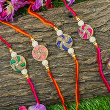Load image into Gallery viewer, Chic Zari Round Rakhi (Set of 4)