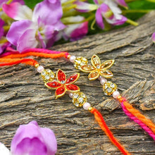 Load image into Gallery viewer, Elegant Floral Rakhi Set of 2