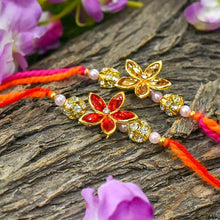 Load image into Gallery viewer, Elegant Floral Rakhi Set of 2