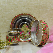 Load image into Gallery viewer, Colorful Beaded Karwa Chauth Thali Set