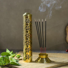 Load image into Gallery viewer, Stylish Flower Pattern Brass Incense Holder