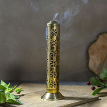Load image into Gallery viewer, Stylish Flower Pattern Brass Incense Holder