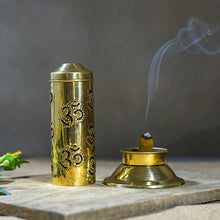 Load image into Gallery viewer, Beautiful Brass Incense Holder with OM Pattern