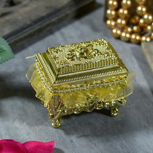 Load image into Gallery viewer, Shimmering Gold Trinket Box with Rose Pattern (Material: Plastic)