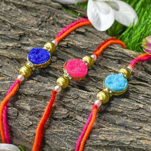 Load image into Gallery viewer, Chic Ornate Stone Rakhis (Set of 3)