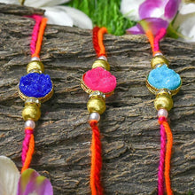 Load image into Gallery viewer, Chic Ornate Stone Rakhis (Set of 3)