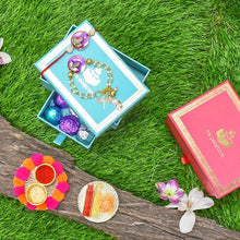 Load image into Gallery viewer, Bejewelled Pink Bhaiya Bhabi Rakhi Box