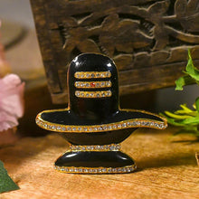 Load image into Gallery viewer, Crystal Diamond Studded Shivling for Car Dashboard