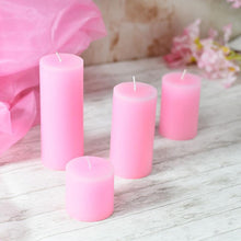 Load image into Gallery viewer, Rosy Pink Scented Pillar Candle Set of 4