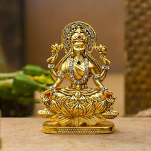 Load image into Gallery viewer, Diamond Studded Laxmi Idol on Lotus for Puja Home Decor