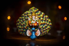 Load image into Gallery viewer, Handcrafted Ganesha & Peacock Showpiece