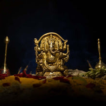 Load image into Gallery viewer, Antique Brass Panchmukhi Ganesha