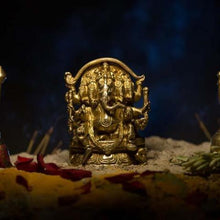 Load image into Gallery viewer, Antique Brass Panchmukhi Ganesha