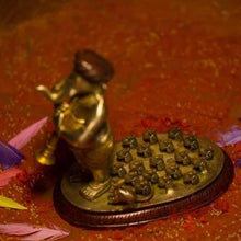 Load image into Gallery viewer, Lord Ganesh with Mouse Brass Sculpture