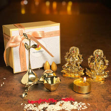 Load image into Gallery viewer, Petite Deluxe Gold Diwali Pooja Box