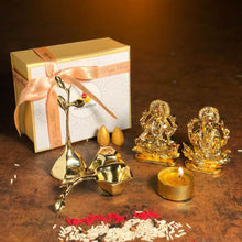 Load image into Gallery viewer, Petite Deluxe Gold Diwali Pooja Box