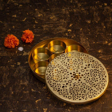 Load image into Gallery viewer, Unique Handcrafted Brass Pooja Samagridaan