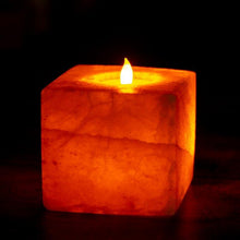 Load image into Gallery viewer, Himalayan Pink Salt Crafted Cube Tlight