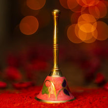 Load image into Gallery viewer, Handcrafted Pink Brass Pooja Bell