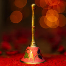 Load image into Gallery viewer, Handcrafted Pink Brass Pooja Bell