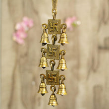 Load image into Gallery viewer, Antique Brass 7 bell With Swastik Figuring