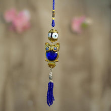 Load image into Gallery viewer, Feng Shui Evil Eye Owl Car Door Hanging with Bead Tassel